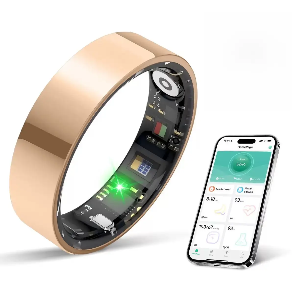 Unisex Pure Color Smart Ring - Waterproof Wearable Fitness Tracker with Heart Rate, Blood Oxygen, Sleep Monitoring for Sports, Gym & Daily Use