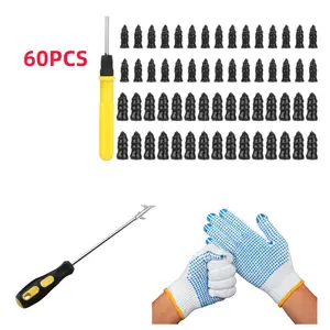 60PCS Tire Repair Screw Plugs Kit – Self-Tapping Rubber Nails for Tubeless Tires, Emergency Fix for Car Truck Motorcycle
