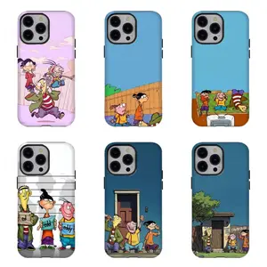 90s Cartoon Ed Eddn Eddy Phone Case Trendy Tough Phone Case Compatible for iPhone 17 Promax 16 15 14 13 12 11 and for Samsung S21-S25 Perfect Gift for Fans Her/Him Cute Phone Cases
