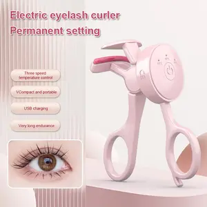 Portable Heated Eyelash Curler with 3-Speed Warm Control & Borderless Wide-Angle Design, Frameless Lash Curler for 24-Hour Permanent Curls, Ideal for Effortless Everyday Beauty and Special Occasions