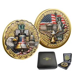 250th Anniversary Commemorative Coins – Golden American Flag & Liberty Bell Design, Collectible Coins for Coin Collectors, USA 250th Anniversary, Durable Metal Coins for Display & Gifts