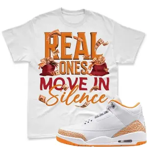 AJ 3 Orange Citrus Match T Shirt, REAL ONES! Graphic Tee, 90s Hip Hop Tee, Gift For Women and Man Unisex T-Shirt, Cozy Gift