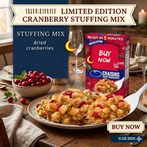 Savory Cranberry Stuffing Mix – Easy Homemade Style Side Dish, Ready in Minutes, 6 oz Pack