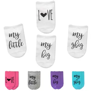 Love My Big, Little, Gbig Sorority Sister No Show Socks