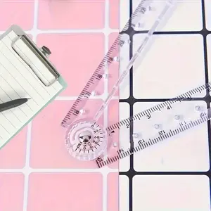 Transparent Foldable Ruler Set, 1/5/10pcs, Durable Plastic Measuring Tool, Office School College Supplies, Student Essentials, Ideal for School, Home Office Use, Easy Storage Design