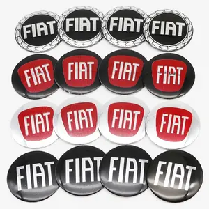 Set of 4 car wheel hub center cap emblems, fits Fiat Abarth, Viaggio, 500, Panda, Doblo, Bravo.