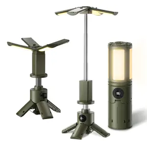 UBeesize 14000mAh Camping Light with Integrated Stand, 42" Tall Portable Cordless Rechargeable LED Flashlight with 10 Modes Tripod 3 Height Adjustments Camping Courtyard Emergency Garage Lighting