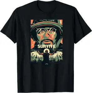 Casual Cotton shortsleeve tees Tropic Thunder Movie, Survive, Funny t-shirts
