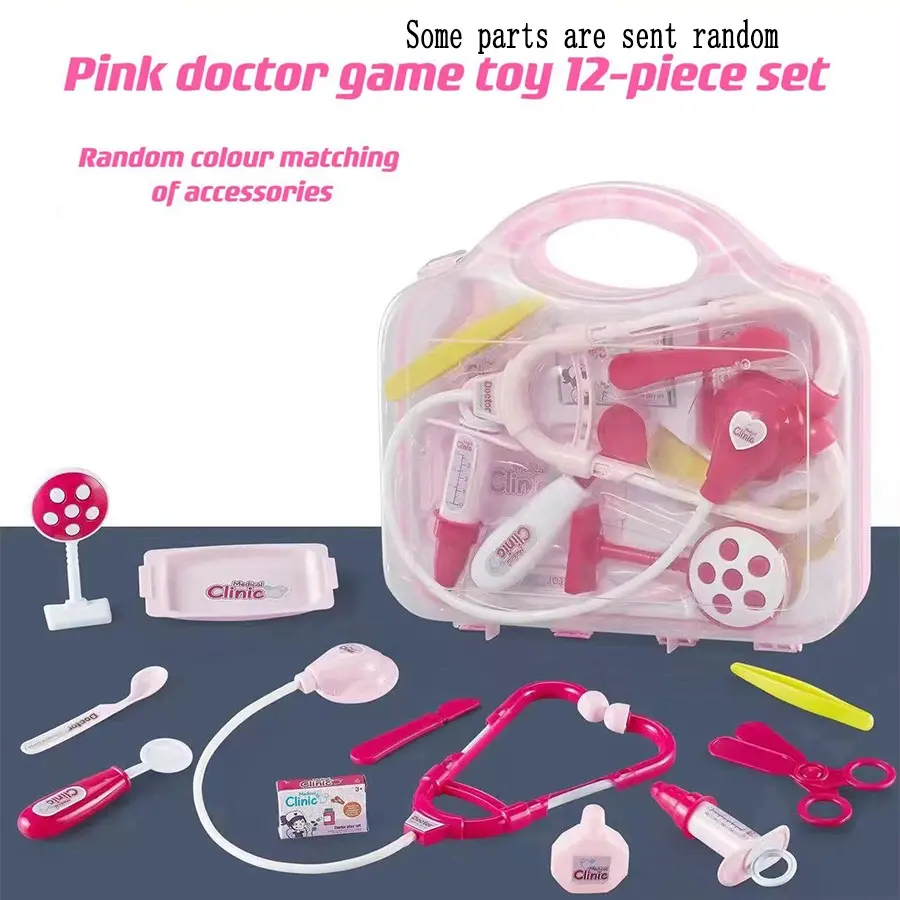 12pcs Doctor Kit for Girls, Educational Dentist Role Play Toy Set, Pretend Play Medical Set with Stethoscope, Toddler Gift for 3-6 Years, Pretend Doctor Playset