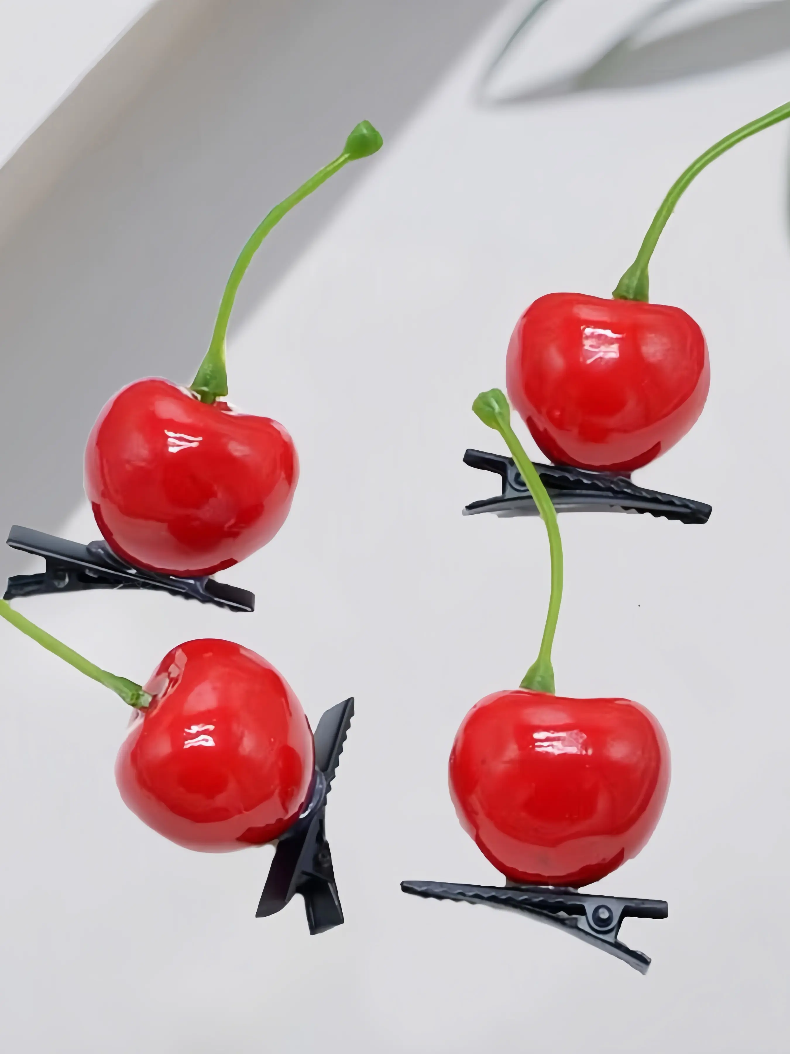 4 Pcs Girl Cherry Fun Decorative Hair Clips, Sweet Cute Fashion Durable Hair Accessories, Casual Easy to Match, Perfect for Daily Use, School Season, Park, Shopping