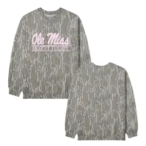 Mossy Oak Pink Ole Miss Bottomland Camo Sweatshirt, Long Sleeve Outdoor Hunting Pullover Hooded, Duck Deer Waterfowl Hunting Lightweight Outdoor, Gift for Men & Women, Father's Day, Mother's Day,
