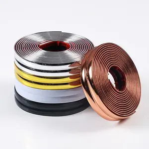 [Metal Corner Trim] Luxury Glossy Self-Adhesive Edge Protector, 10m PVC Waterproof Scratch-Resistant Easy Application, Foldable Design for Doors Windows Countertops Furniture Accent Wall Decor