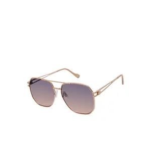 Roped Metal Geometric Aviator Sunglasses in Rose Gold