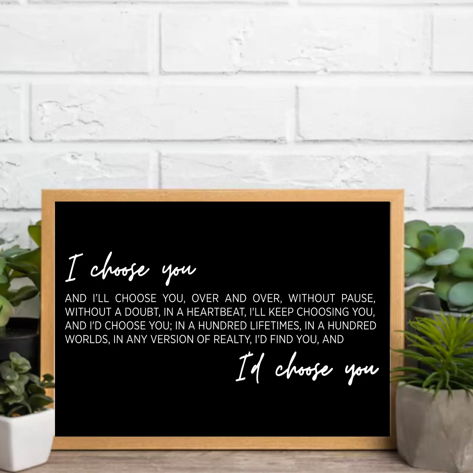 1pc,2D Flat I Choose You Poster Print , I Will Choose You, Anniversary, Lovely Valentine's Day Gift, Wedding Gift,Wall decorations, wall art posters,Poster only, frame not included.