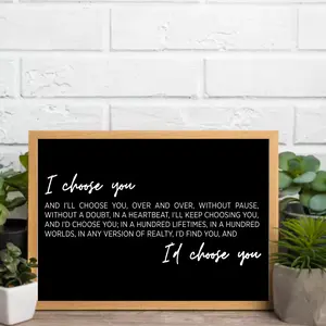 1pc,2D Flat I Choose You Poster Print , I Will Choose You, Anniversary, Lovely Valentine's Day Gift, Wedding Gift,Wall decorations, wall art posters,Poster only, frame not included.