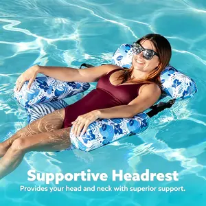 New Arrival Trending 1/2 Pack Leaf Design Adult Inflatable Floating Lounge Chair Portable Water Raft for Pool Party Beach Lake Summer Vacation