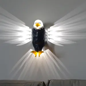 1pc Modern Eagle Night Light Battery-Powered LED Wall Light Plastic Art Decor Lamp DIY Winged Eagle for Bedroom Party Decoration backlight