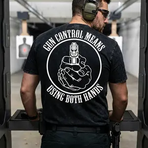 GVN T Shirt Funny Gvn Control Means Using Both Hands Tee 2nd Amendment Wash Tee, Washed T-shirt, Crude Inappropriate Novelty Humor For Men Women Ladies Guys