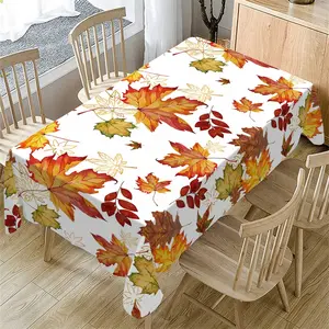 Autumn Tablecloth with Maple Leaf Design for Thanksgiving, Vibrant Fall Table Decor for Indoor and Outdoor Use, Perfect for Family, Weddings, Parties and Picnics, Picnic Table Cover