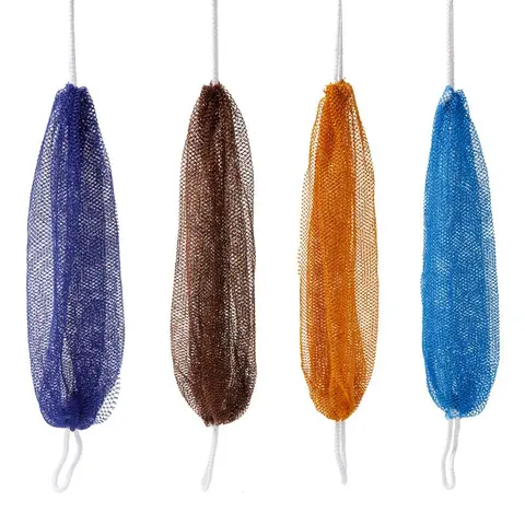 African Exfoliating Net Sponge Ethically Sourced fromNigeria Smooth Skin Bath Sponge Shower in Blue BrownOrange & Blue Colors