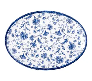 10 Strawberry Street Heritage Wildflower Oval Serving Platter