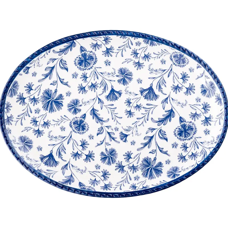 10 Strawberry Street Heritage Wildflower Oval Serving Platter