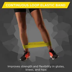 THERABAND Resistance Band Loops, Professional Latex Mini Band for At-Home Exercise & Lower Body Pilates, Crossfit, Yoga, Stretching, Physical Therapy, Strength Training without Weights. 18 Inch