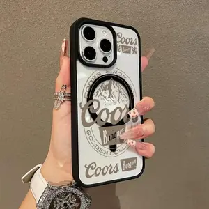 Vintage COORS lettering Patterned magnetic MagSafe quick-release protective case, suitable for iPhone 17/16 Pro Max, 15 Pro, 14, 13, 12 Mini, 11, XR, XS Plus, SE, shockproof and anti-slip, ultra-thin silicone transparent acrylic protective case