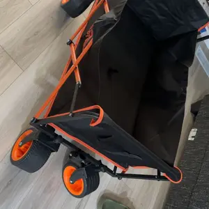 【New Arrival】Foldable Wagon Cart with Wheels, 330 lbs Collapsible Wagon with Flexible Handle, Portable Lightweight Folding Utility Cart for Camping Garden Sports Grocery Shopping
