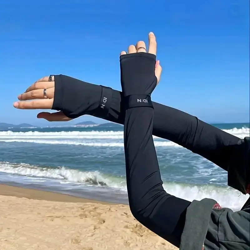 2 Pairs Cooling Arm Sleeves, Breathable Stretchy Quick-Dry Ice Fabric, Unisex Summer Outdoor Accessories, Cycling Hiking