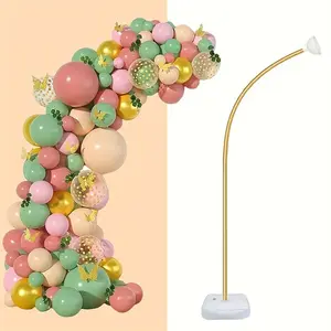 8.5FT Balloon Arch Set, Flexible Half-Arch Balloon Stand with Base, Gold Balloon Arch Frame, Suitable for Weddings, Birthday Celebrations, Yards, Lawn and Family Christmas Decorative Backgrounds