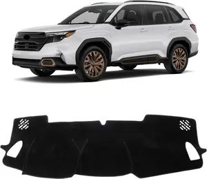 KUST Car Dash Cover for Subaru Forester 2025 Left Hand Driving Polyester Non-Slip Center Console Dash Cover Interior Accessories for Subaru Forester Custom Fit Dash Mat Sunshade Windshield Glare Black