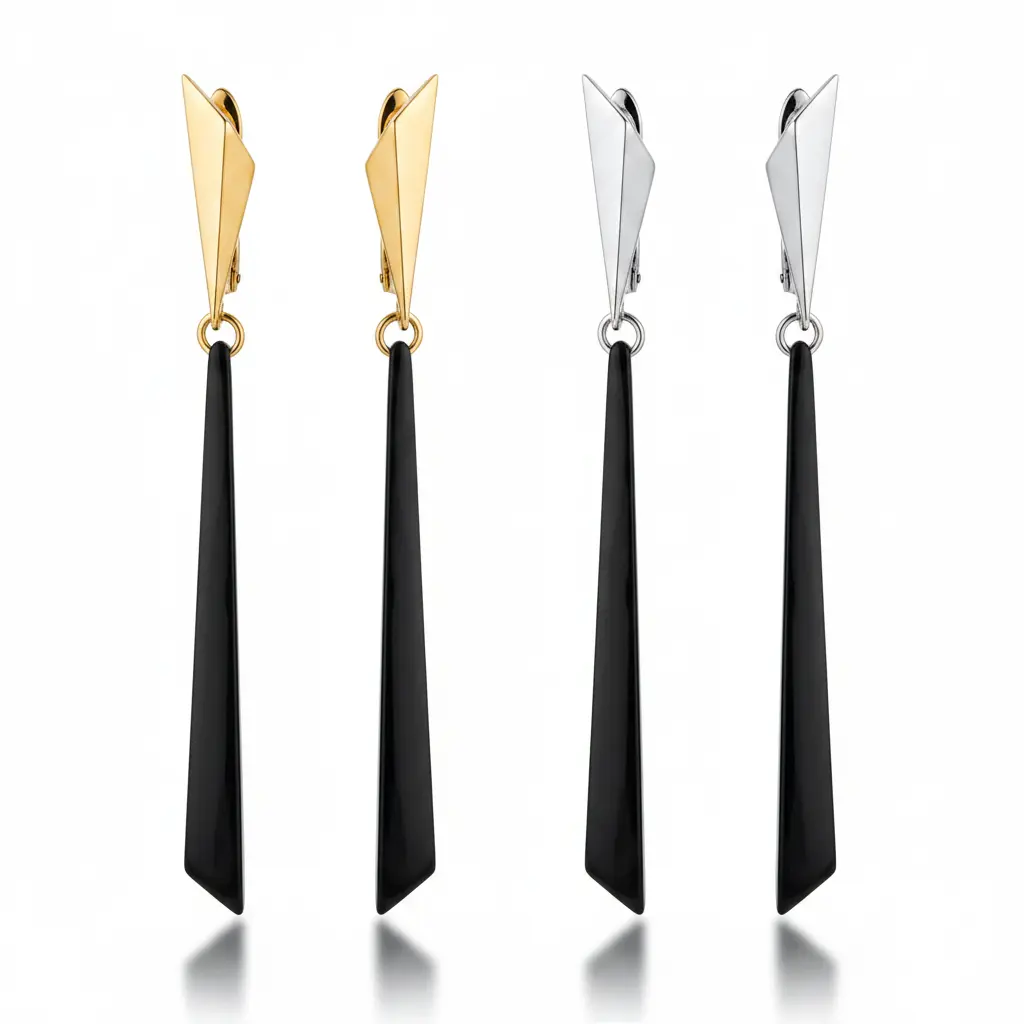 Noir Spear Drop Earrings "LM"