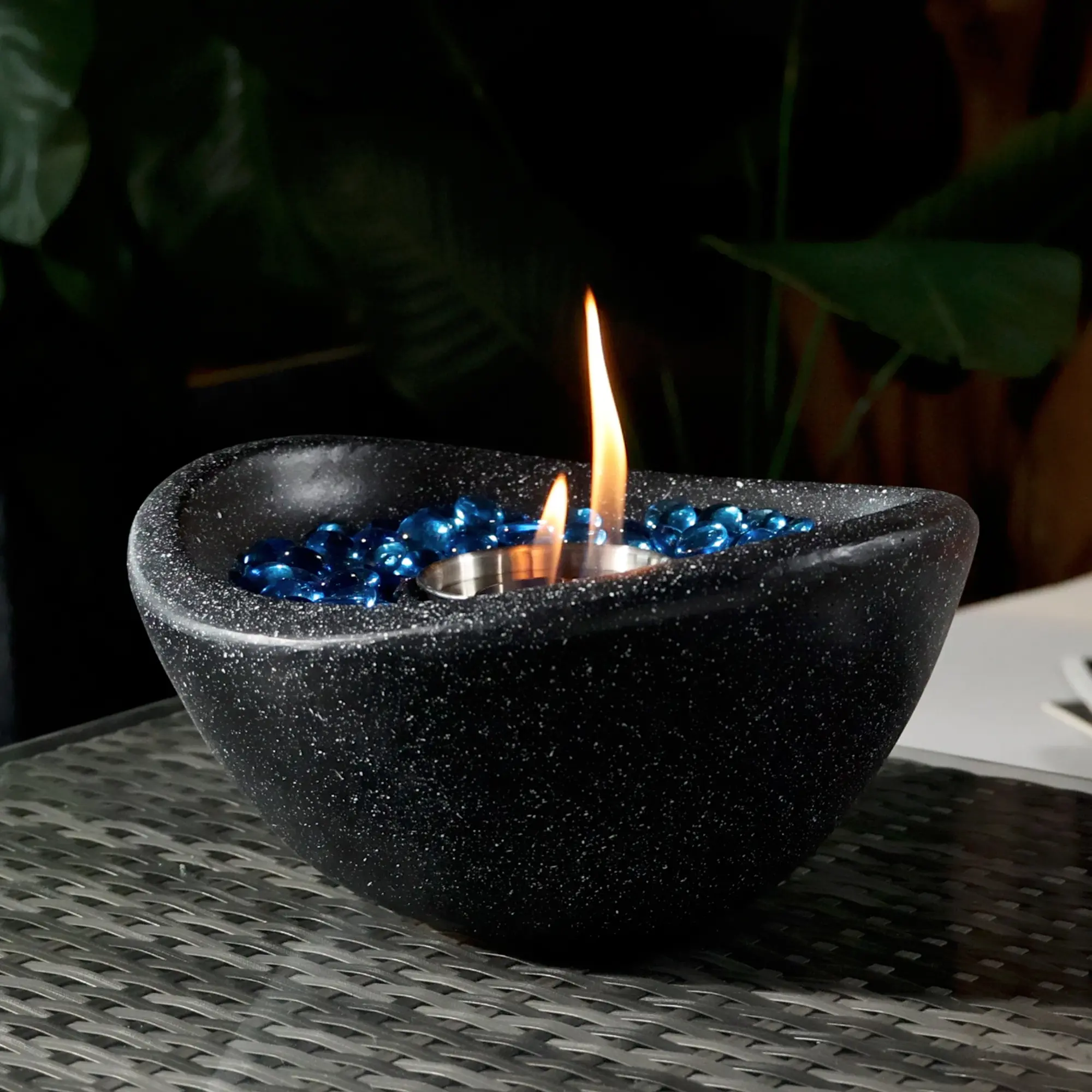 Portable Smokeless Concrete Tabletop Fire Pit - Indoor/Outdoor Ethanol Fireplace, Smudge Pot Heater, Decorative Fire Bowl for Patio Home Improvement