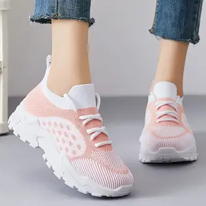 Color-Block Sneakers That Slap! Breathable Mesh + Chunky Sole – Trendy Casual Style