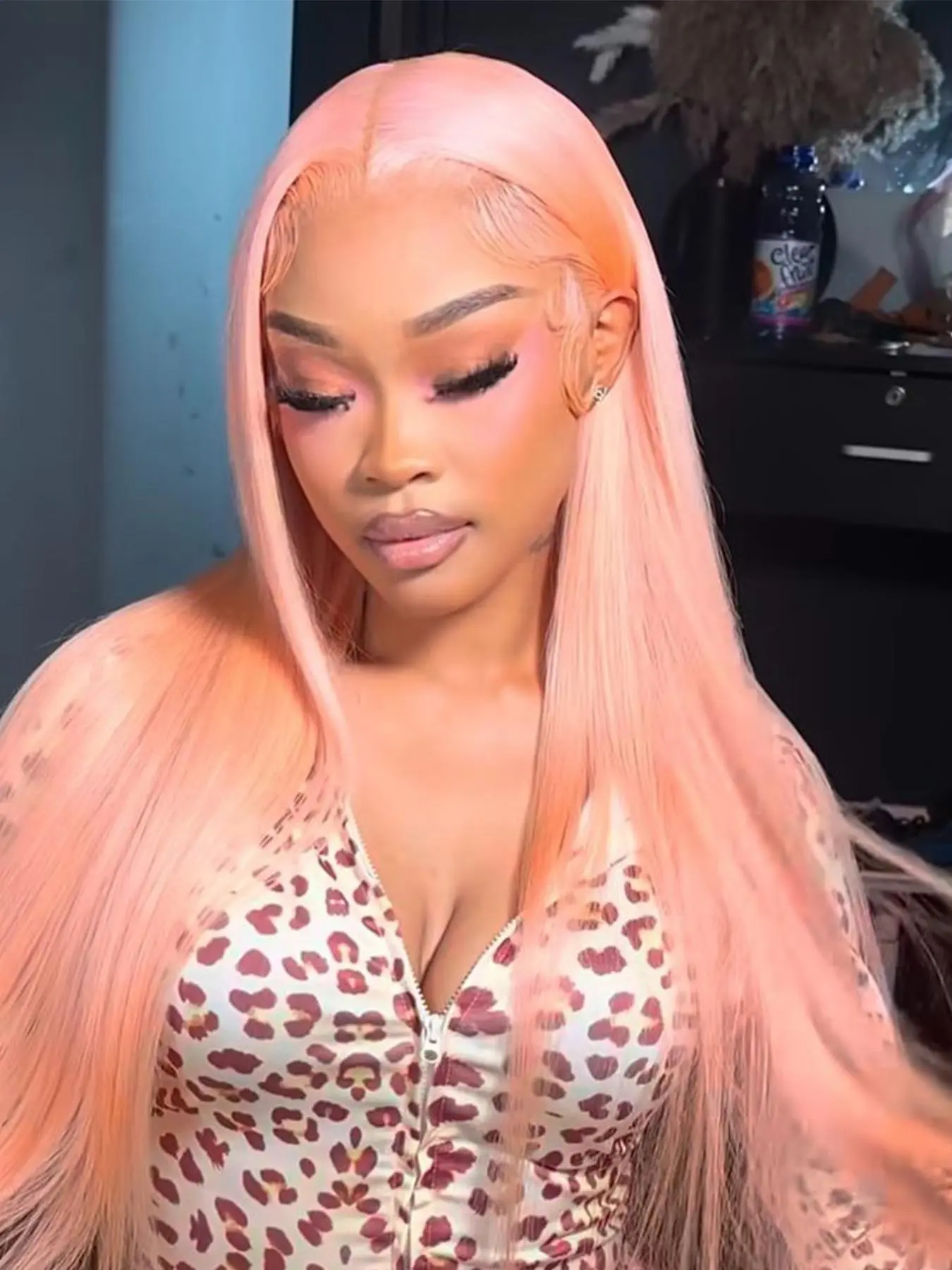 28 Inch Long Straight Wigs for Women, Gorgeous Fluffy Wigs without Bangs, Synthetic Lace Front Wigs for Party, Daily Use, Daily Wear Wig, Glueless Frontal Wig, Premium Synthetic Wigs, Synthetic Hair Wigs