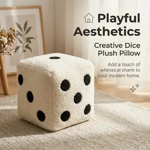 Creative cube-shaped plush cushion, soft and fluffy decorative filling, suitable for sofas, bedrooms, and home use.