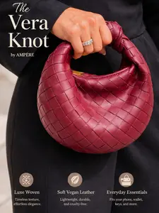 [NEW ARRIVAL] Vera Woven Handbag Knotted Bag – Round Knotted Clutch The Dumpling Clutch Evening Bag for Formal Party Wedding