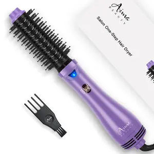 Aima Beauty 4 IN 1 Hair Dryer Brush,One-Step Negative Ion Hair Styler, Hot Air Brush Hair Dryers Strightener& Curler for Smooth Frizz-Free Blowout,Dual Voltage Negative Ion Blowout Brush,Perfect Travel Gifts for Women Thermal Brush,Hair Curler Brush Comb