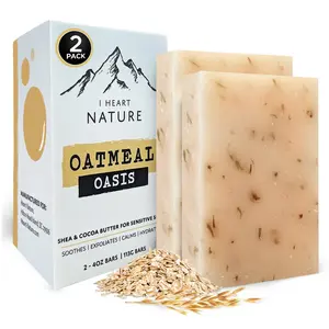 I Heart Nature Oatmeal Oasis Soap Bar with Olive Oil and Shea Butter (2 Packs)