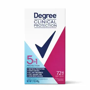 Degree Clinical Protection 72H Antiperspirant Deodorant Soft Solid 5 in 1 Protection Long Lasting 1.7 oz/48g