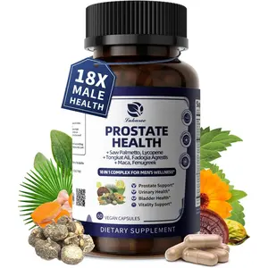 Lukaree Prostate Health Supplements for Men - 18 in 1 Saw Palmetto with Pumpkin Seed & Nettle - Advanced DHT Blocker - Urinary Tract Health Support - with Ashwagandha, Reishi, 60 Capsules