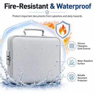 KXB Fireproof Document Bag with Lock 2192°F, Waterproof Fire Resistant File Organizer Box, Large Capacity 3-Layer Safe Bag for Important Documents Passports Certificates Cash - Home Office Travel