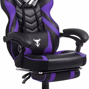 Purple Gaming Chair Reclining Computer Chair with Footrest