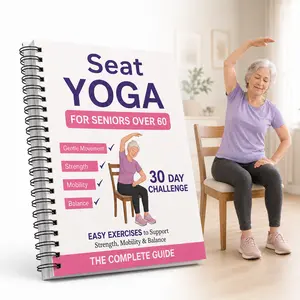 Senior Chair Yoga Guide Over 60, Beginner Friendly 30-Day Workout Book with Gentle Chair Exercises, Low-Impact Fitness Routine for Home, Office, Balance and Flexibility