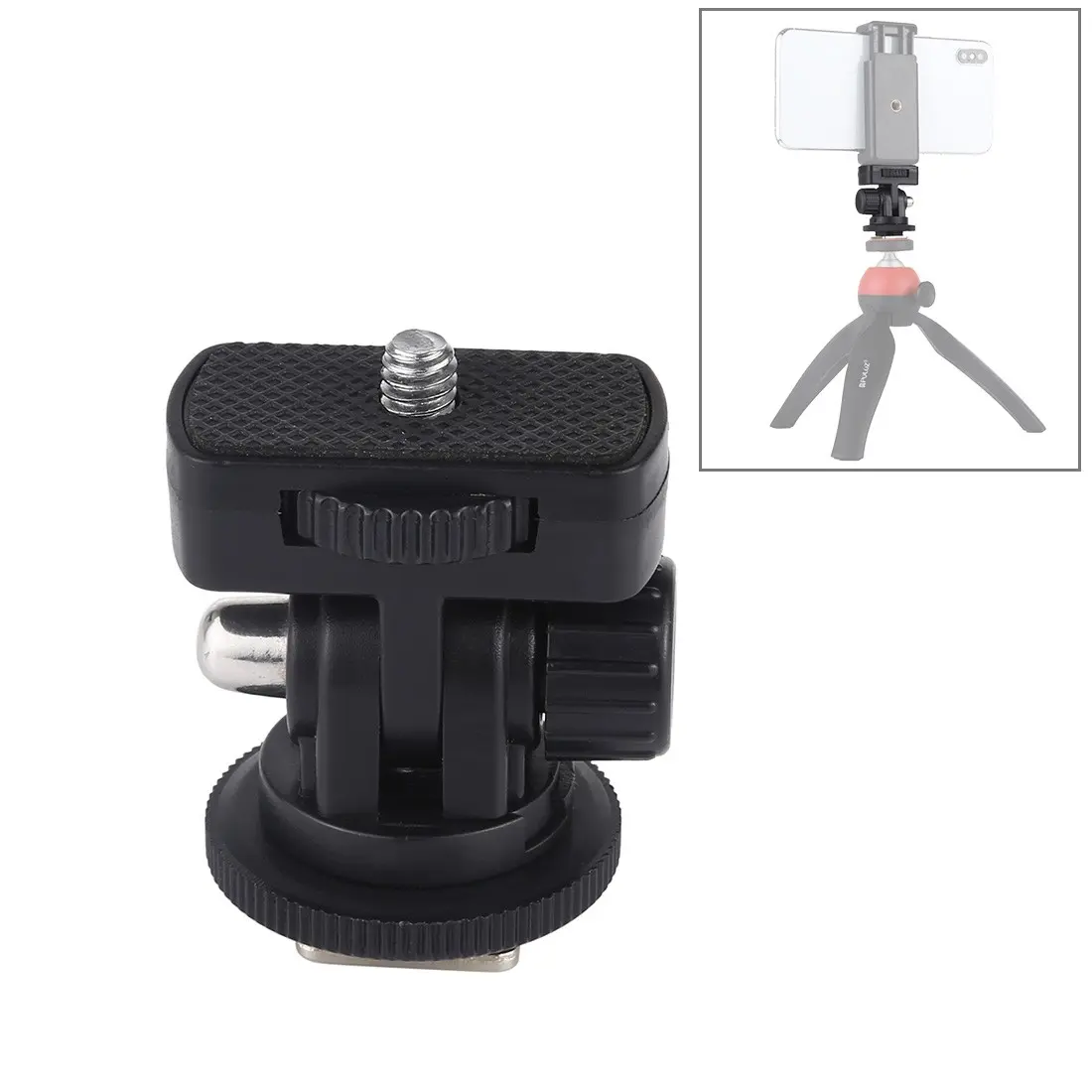 PULUZ 1/4 inch Screw Thread Cold Shoe Tripod Mount Camera Adapter