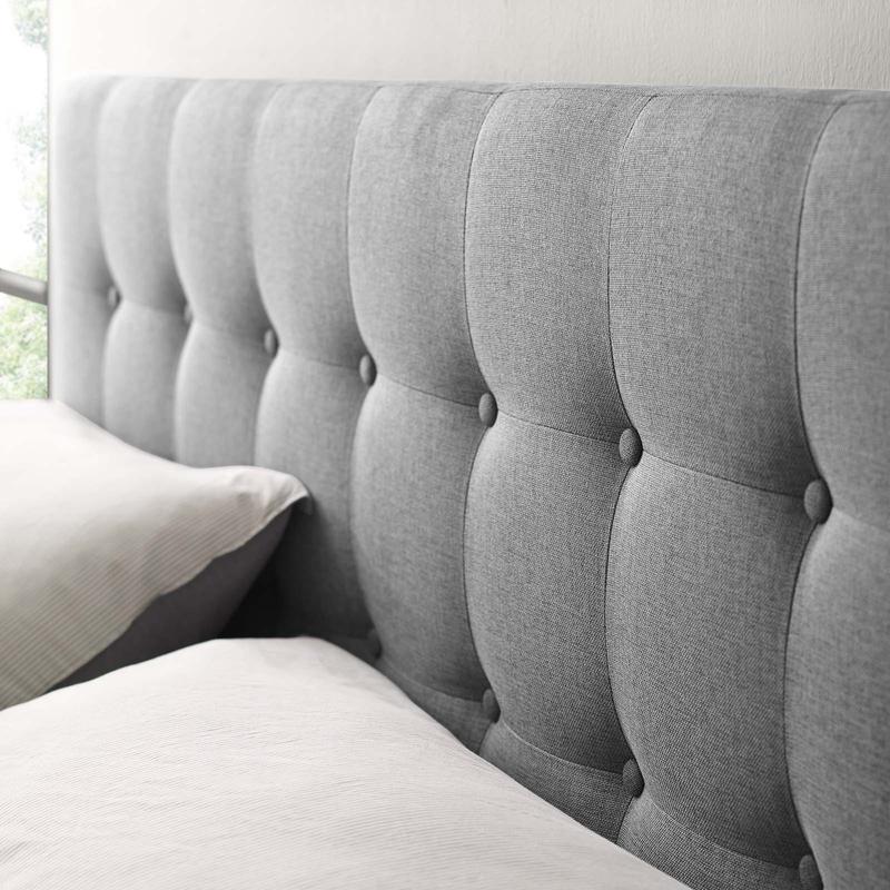 Modway Emily Queen Upholstered Fabric Headboard in Gray