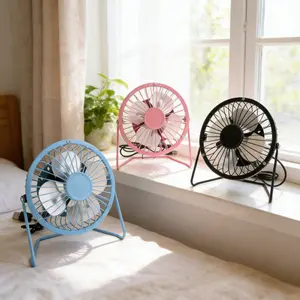 4" USB Metal Desk Fan - No Batteries Needed, Single Speed, Portable Cooling for Work & Travel