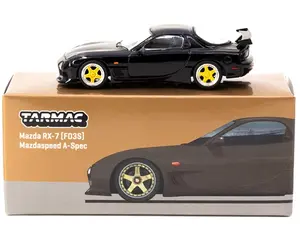 TARMAC WORKS 1:64 MAZDA RX-7 FD3S MAZDASPEED A-SPEC BLACK DIE CAST MODEL CAR tarmac  works scale diecast