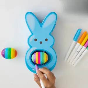 , Bunny Eggmazing Egg Decorator with 6 Colorful Markers for Less Mess Easter Fun DIY Decorations